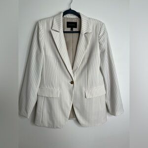 Banana Republic Outlet Women's Cream Pinstripe Blazer